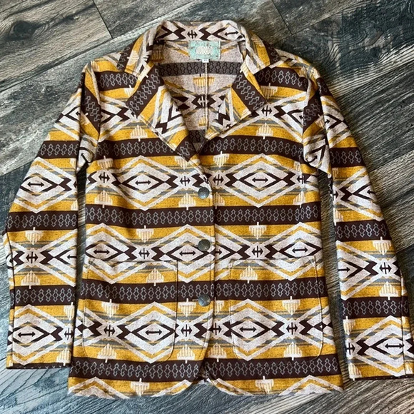 Aztec Print Three Button Blazer Silverado Western XS - Picture 2 of 10